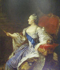 Екатерина II. Портрет работы Ф. Рокотова. 1763 г.