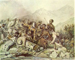 Сражение при Валерике, рисунок Лермонтова